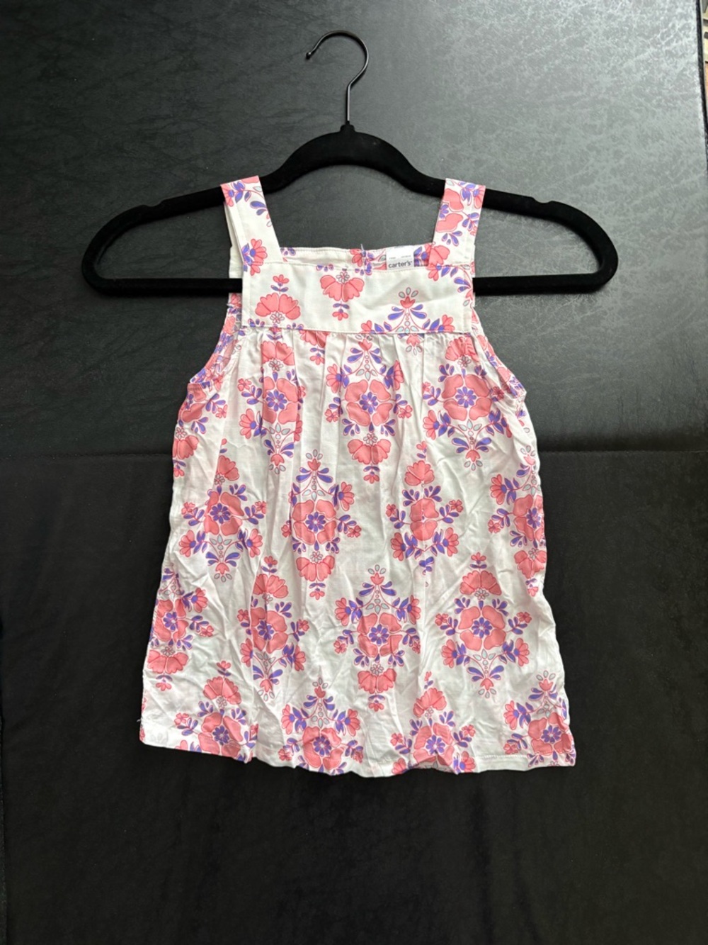 Carter's White Tank top with Pink & Purple Floral Print